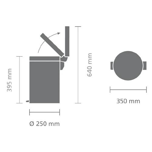 Ведро для мусора 12 л Brabantia NewIcon коричневое