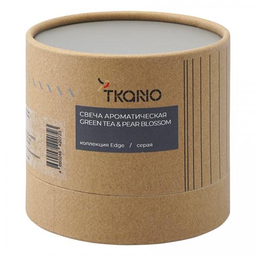 Свеча ароматическая Green tea & Pear blossom 7,5 см Tkano Edge серая