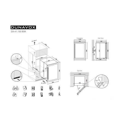 Встраиваемый винный шкаф на 41 бутылку Dunavox Build-IN DX-41.130BSK