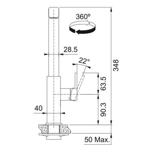 Смеситель Franke Mythos Nozzle Side нержавеющая cталь