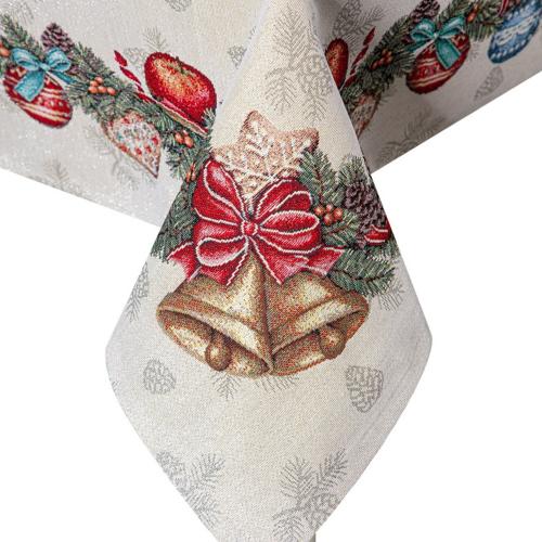 Скатерть 280х140 см Mix&Match Рождественский Венок бежевая