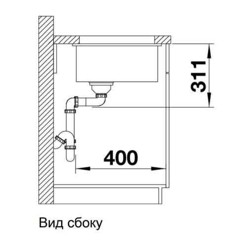 Кухонная мойка 54,3 см Blanco Subline 500-U глянцевая магнолия - 1 фото