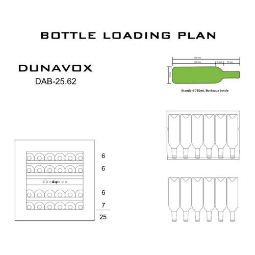 Встраиваемый винный шкаф на 25 бутылок Dunavox DAB-25.62DOP.TO серый