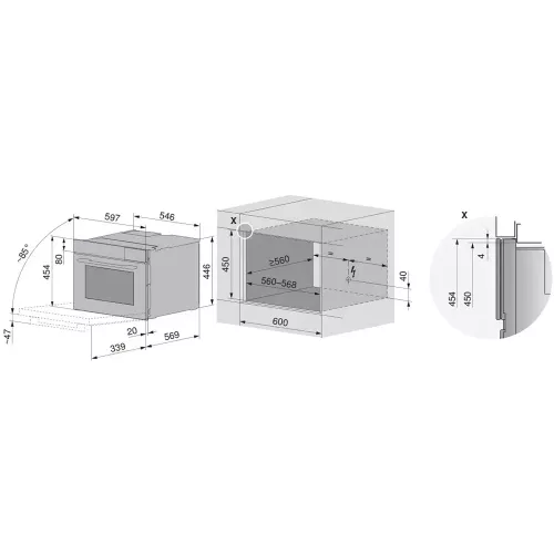 Паровой шкаф 59,7 см V-ZUG CombiSteamer V6000 45 AutoDoor черный