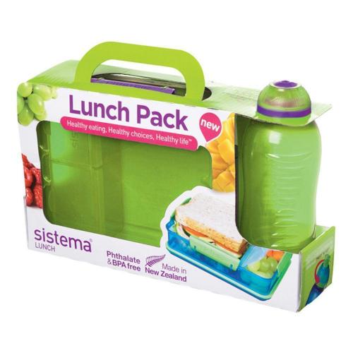 Набор контейнера и бутылки Sistema Lunch зеленый 2 пр