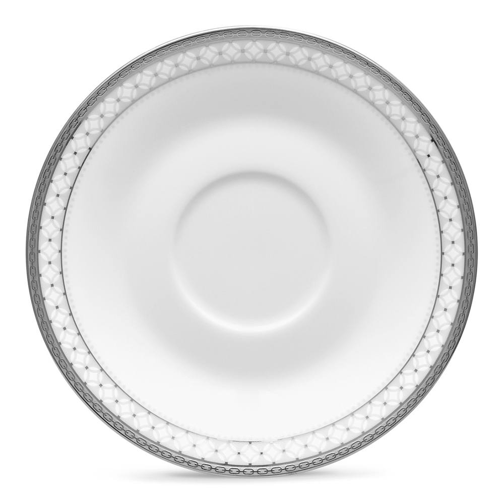 Блюдце 15 см Noritake Rochester Platinum белое - 1 фото