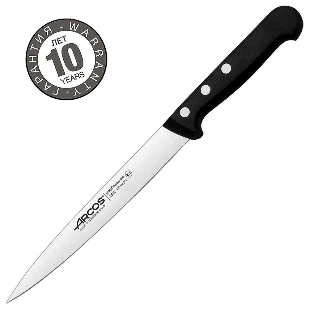 Нож филейный для рыбы 17 см Arcos Universal черный - 1 фото