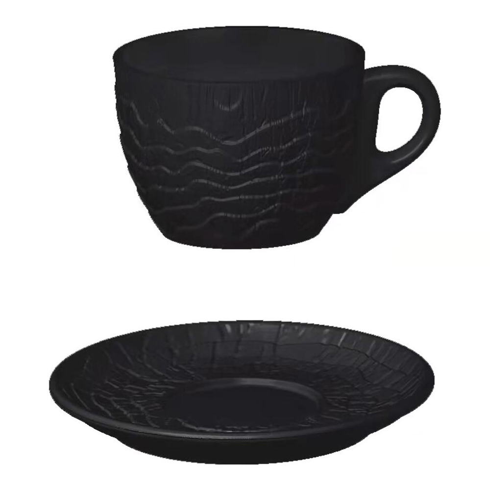 Кофейная пара 100 мл d 7 см h5,2 см Black Raw Wood P.L. Proff Cuisine (min 6 шт) - 1 фото