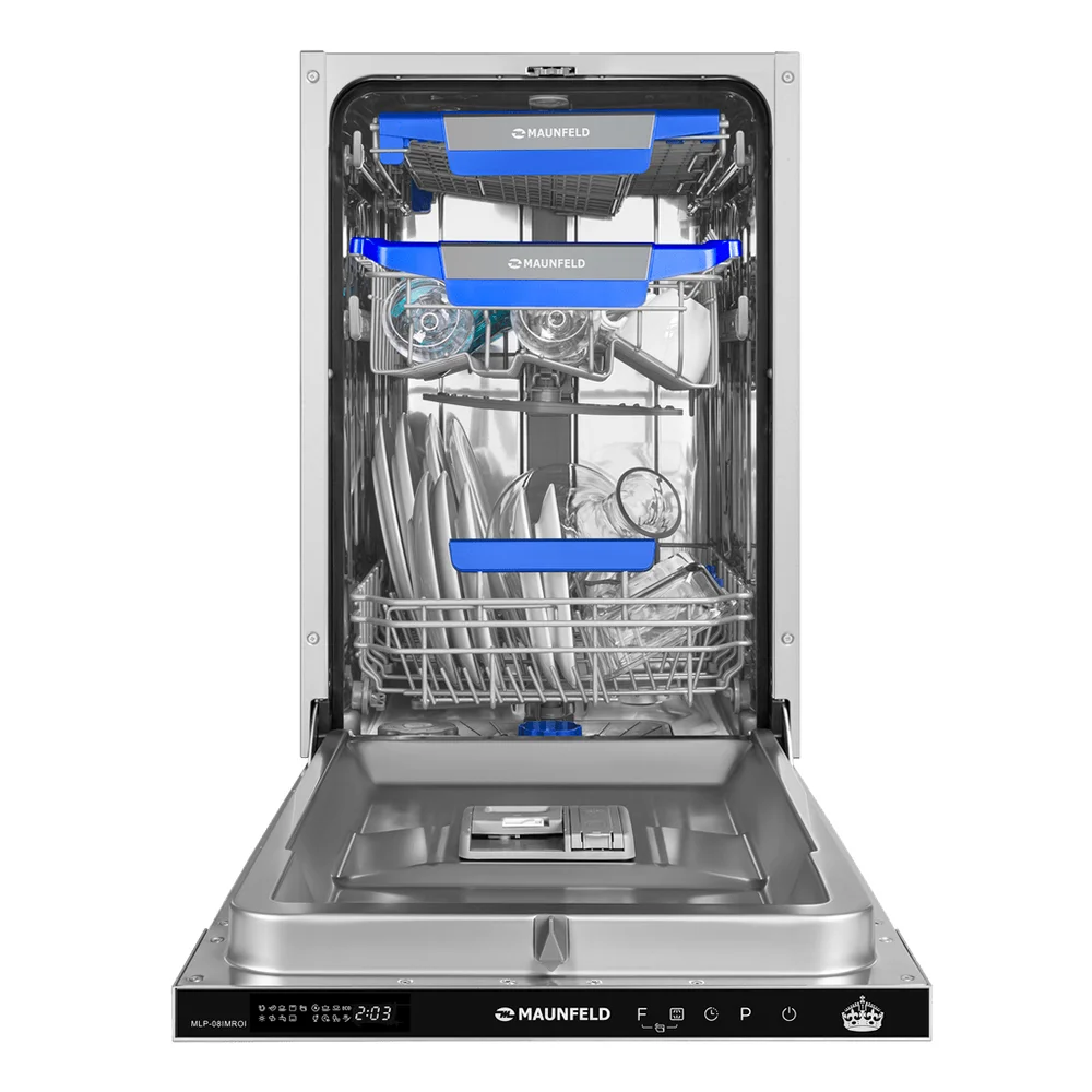 Встраиваемая посудомоечная машина 44,8 см Maunfeld MLP-08IMROI стальная в  Москве, купить за 59990 руб. (арт: 204199) — интернет-магазин КитченТайм