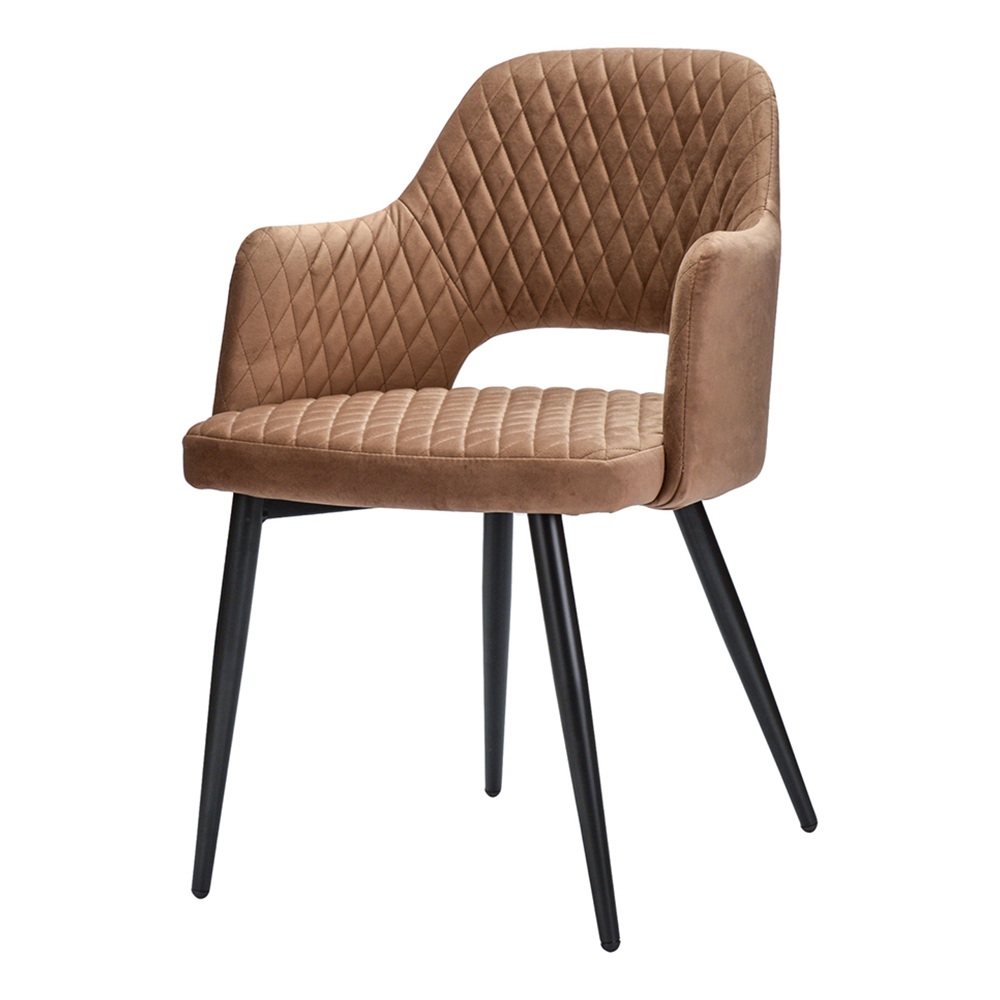 Кресло велюровое 79x56x55 см Bergenson Bjorn Burgos коричневое - 1 фото