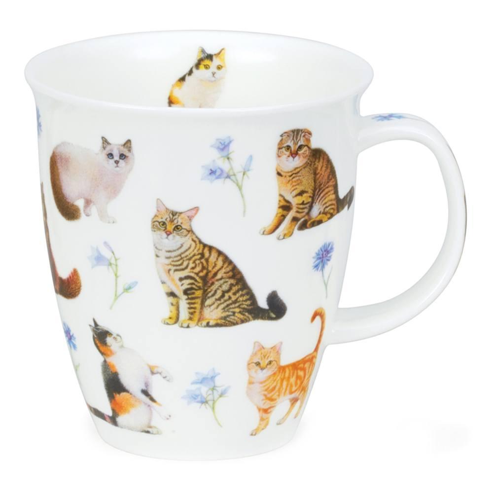 Кружка 480 мл Dunoon Nevis Flower Cats голубая - 1 фото