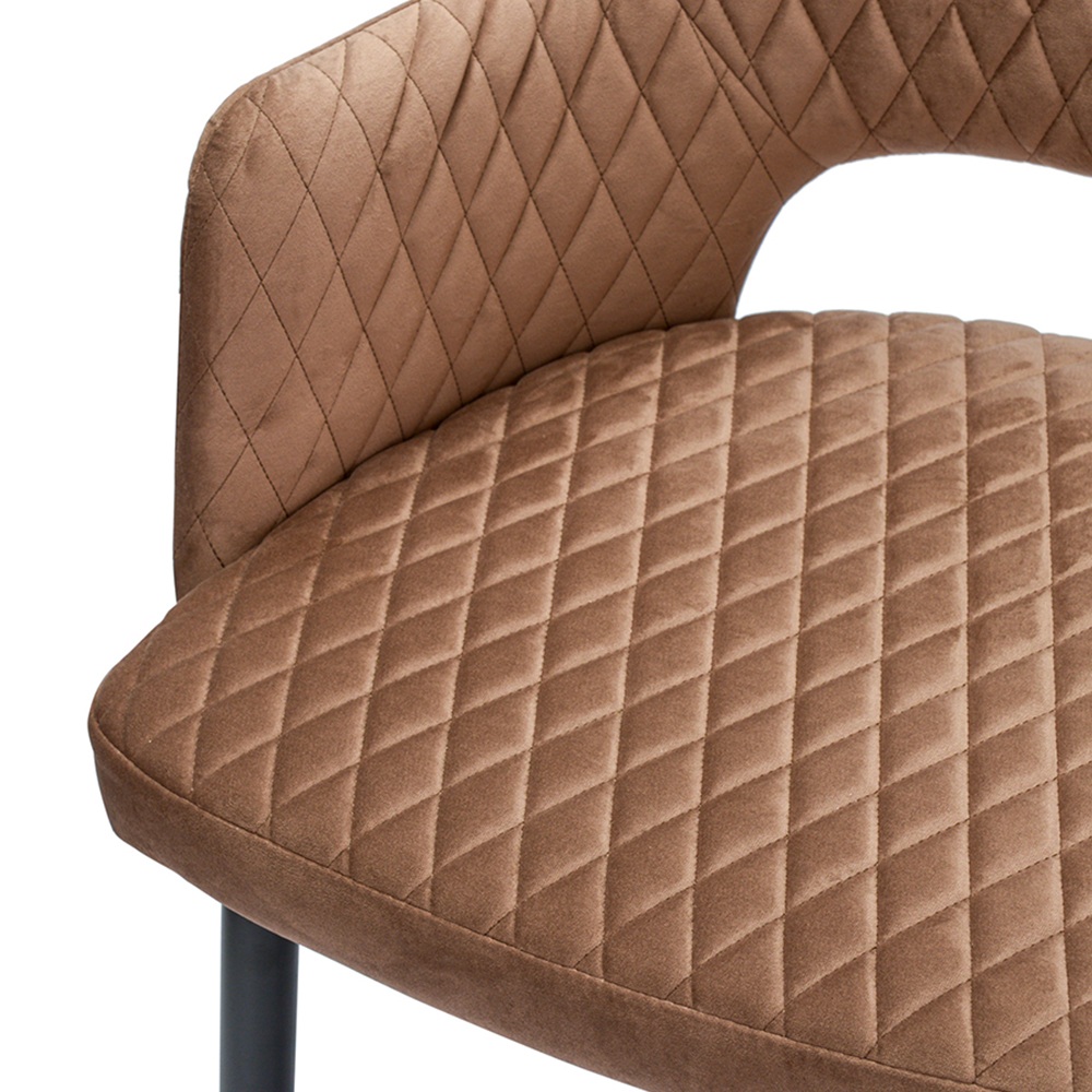 Кресло велюровое 79x56x55 см Bergenson Bjorn Burgos коричневое - 9 фото