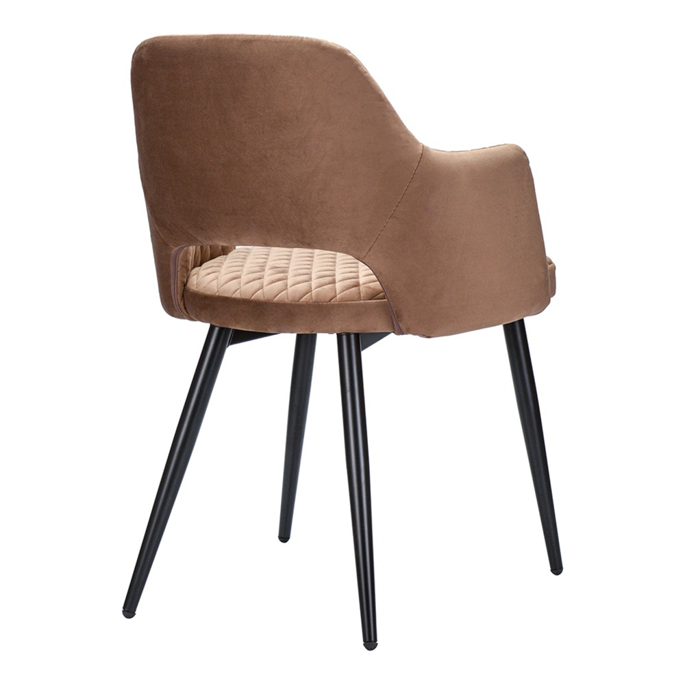 Кресло велюровое 79x56x55 см Bergenson Bjorn Burgos коричневое - 4 фото