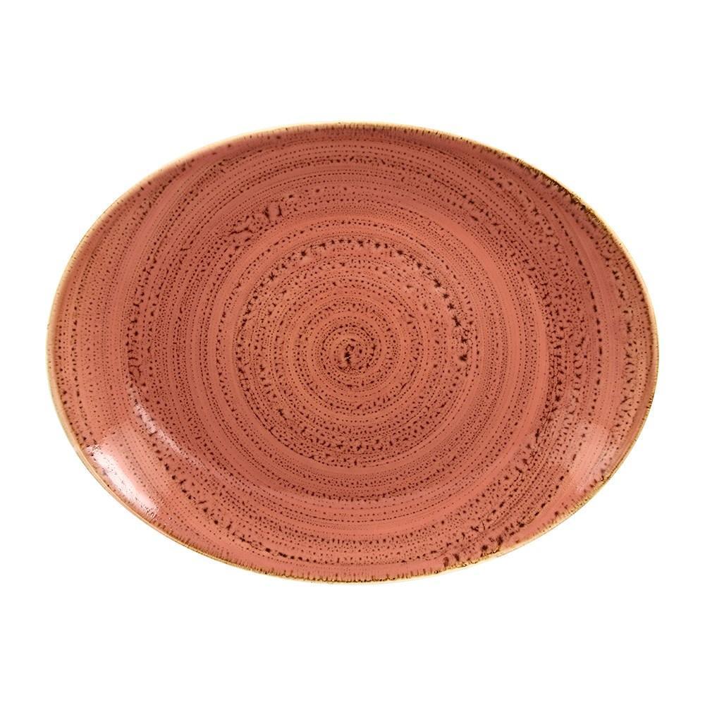 Овальная тарелка RAK Porcelain Twirl Coral 36*27 см - 1 фото