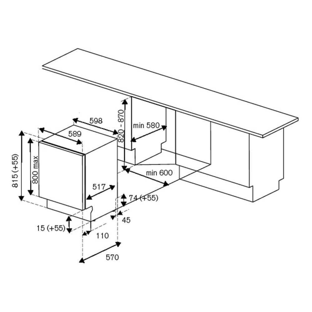 Ширина посудомоечной машины встраиваемой