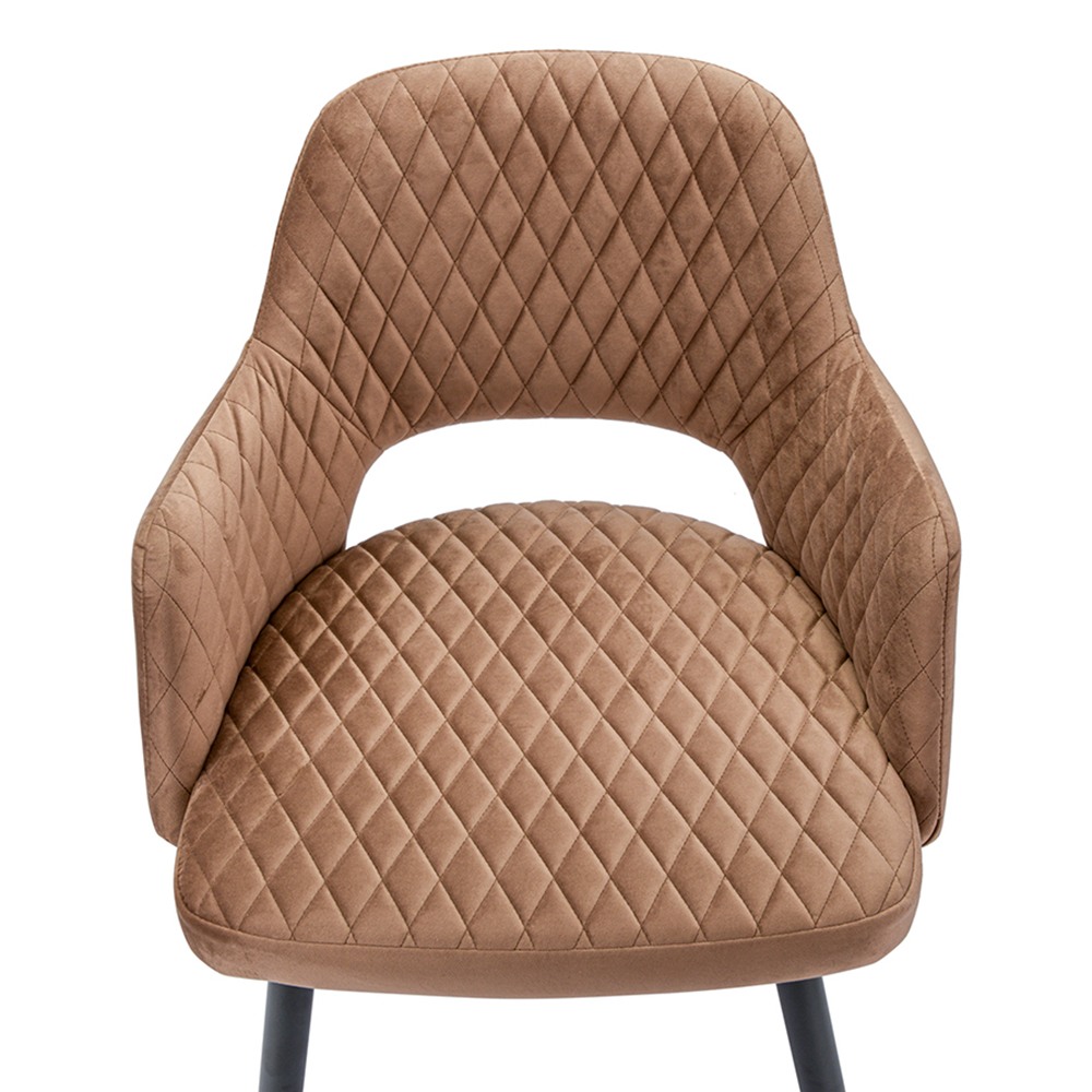 Кресло велюровое 79x56x55 см Bergenson Bjorn Burgos коричневое - 6 фото