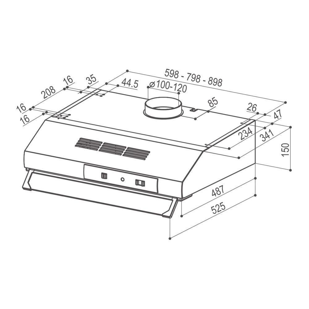 Подвесная вытяжка Faber 741 Base BK a60