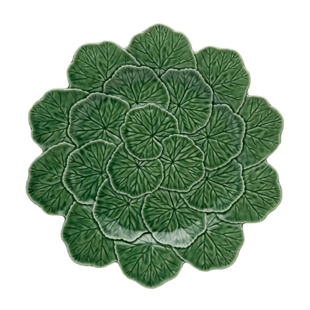 Блюдо 33 см Bordallo Pinheiro Geranium зеленое - 1 фото