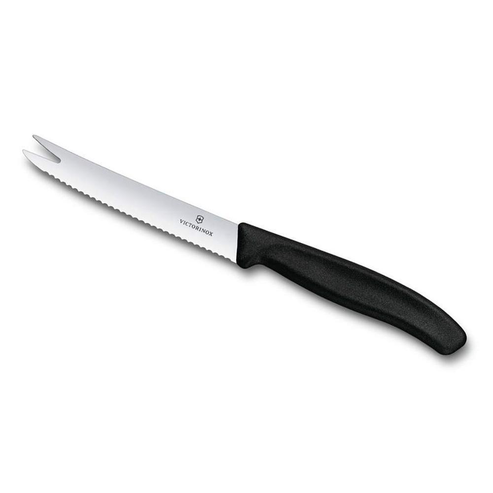 Нож для сыра и колбасок 11 см Victorinox Swiss Classic черный - 1 фото