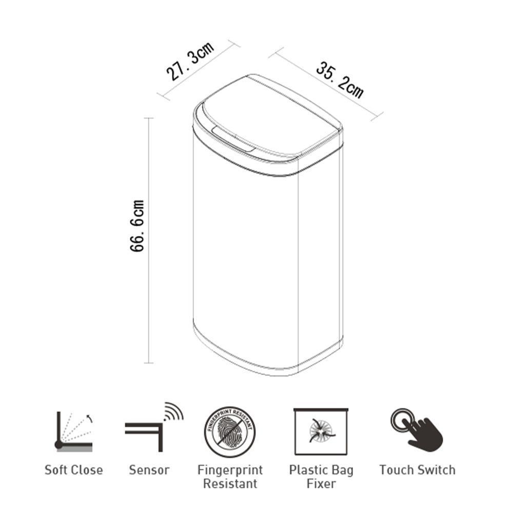 Сенсорное мусорное ведро 50 л Eko Dara в Москве, купить за 10990 руб ...