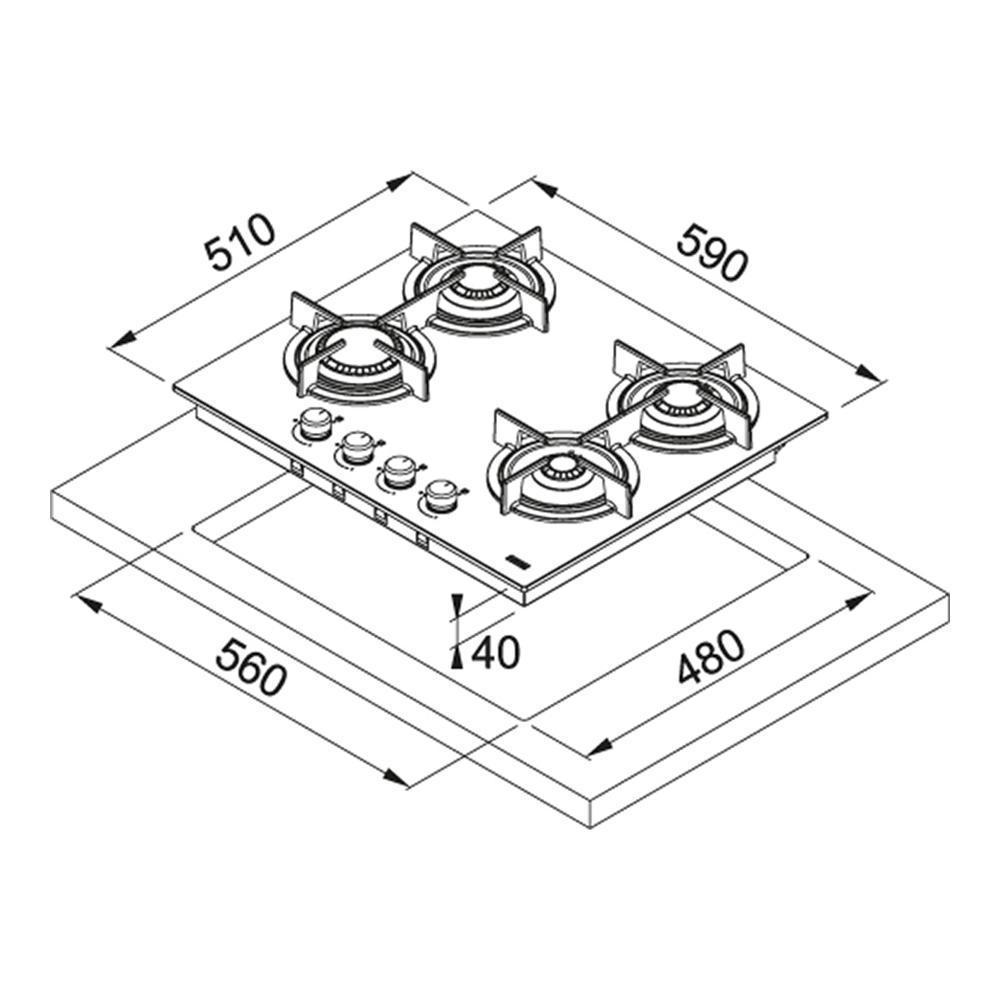 Газовая варочная панель Franke FHCR 604 4g he WH C