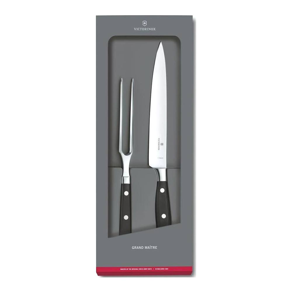Набор нож и сервировочная вилка Victorinox Grand Maitre черный 2 пр - 1 фото