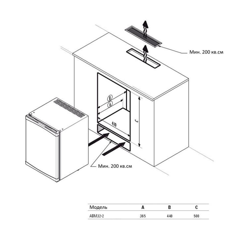 Холодильник под столешницу размеры