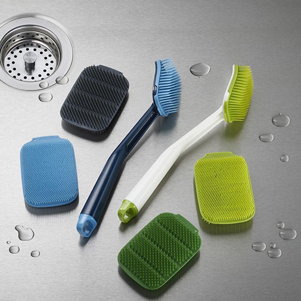 Набор щеток для мытья посуды Joseph Joseph CleanTech синий - 6 фото