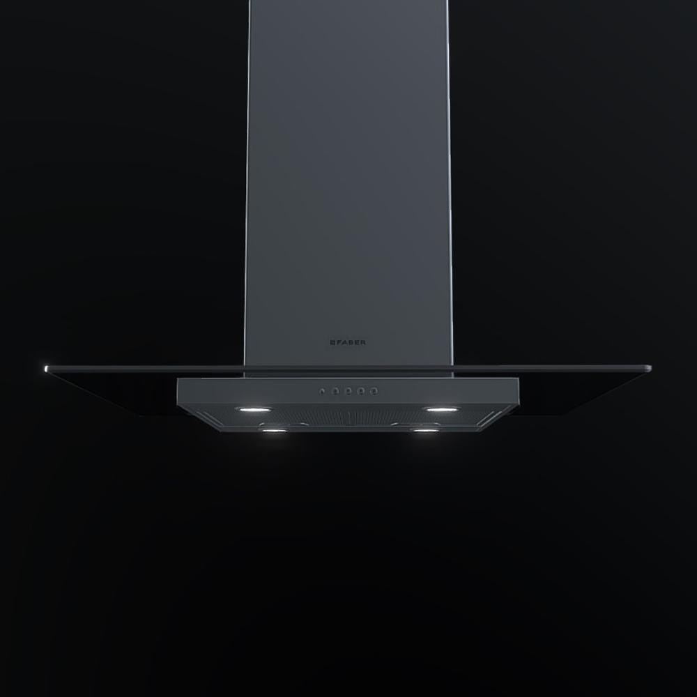 Островная вытяжка 90 см Faber Kitchen Studio Glassy Isola/SP EV8 X/V ...