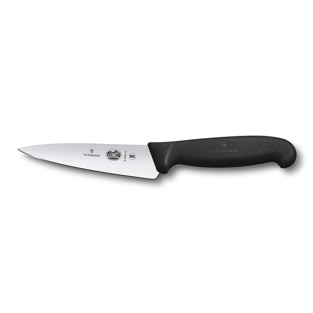 Кухонный нож разделочный 12 см Victorinox Fibrox черный - 1 фото