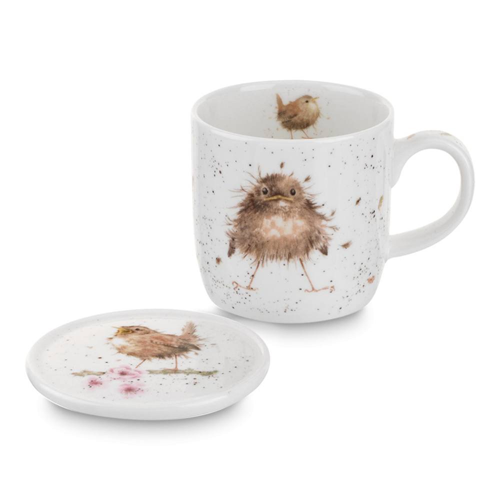 Кружка с подставкой 8,5х8 см 310 мл Royal Worcester Wrendale Designs белая - 1 фото