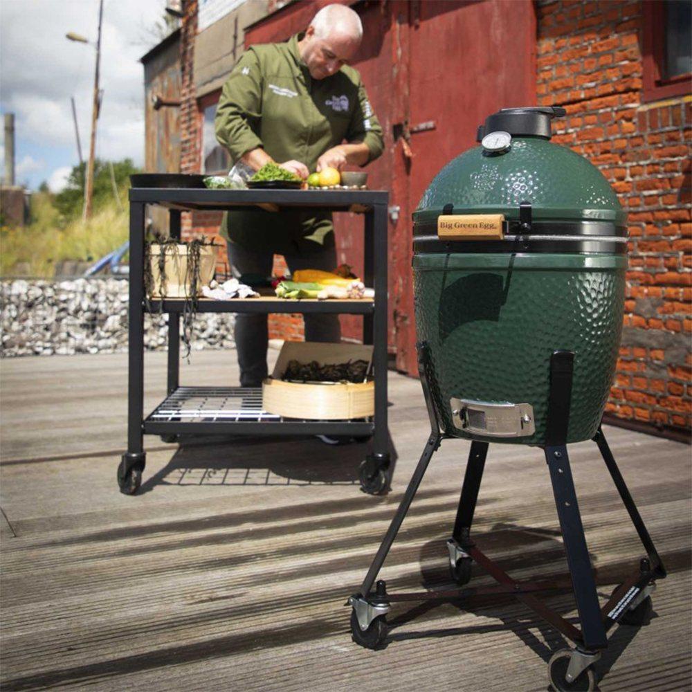 Гриль 33 см Big Green Egg Small зеленый - 7 фото.