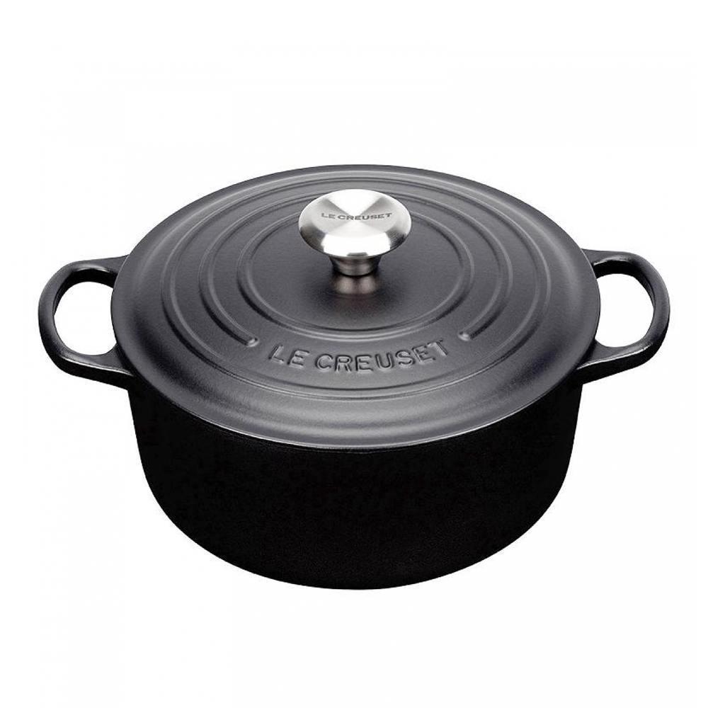 Кастрюля чугунная 26 см 5,3 л Le Creuset Signature черная матовая в Москве,  купить за 49500 руб. (арт: 120119) — интернет-магазин КитченТайм