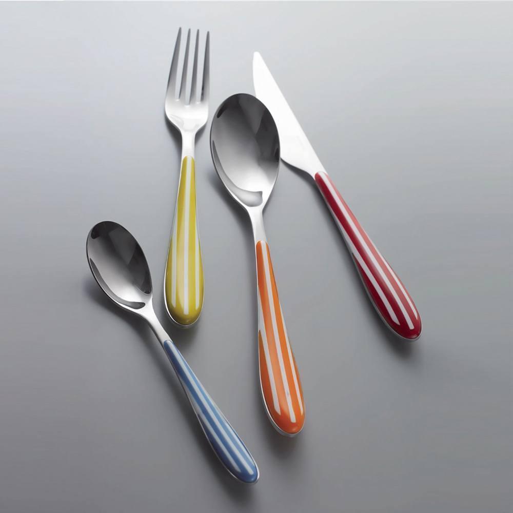 Table fork. Набор столовых приборов 24 предмета с желтыми ручками. Фаберлик столовые приборы цветные. Столовые приборы цвета мокрый асфальт. Ложка Зебра.