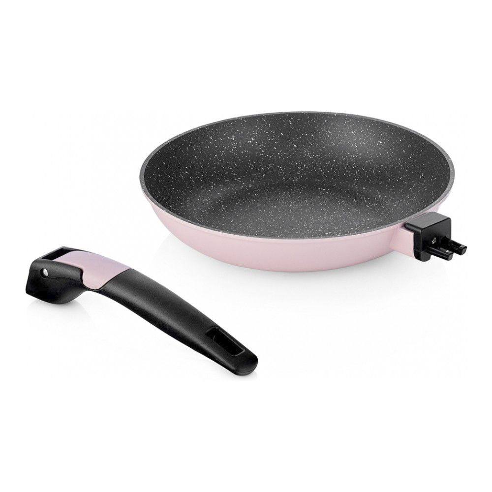 Сковорода с антипригарным покрытием 24 см Walmer Easy Click розовая - 2 фото