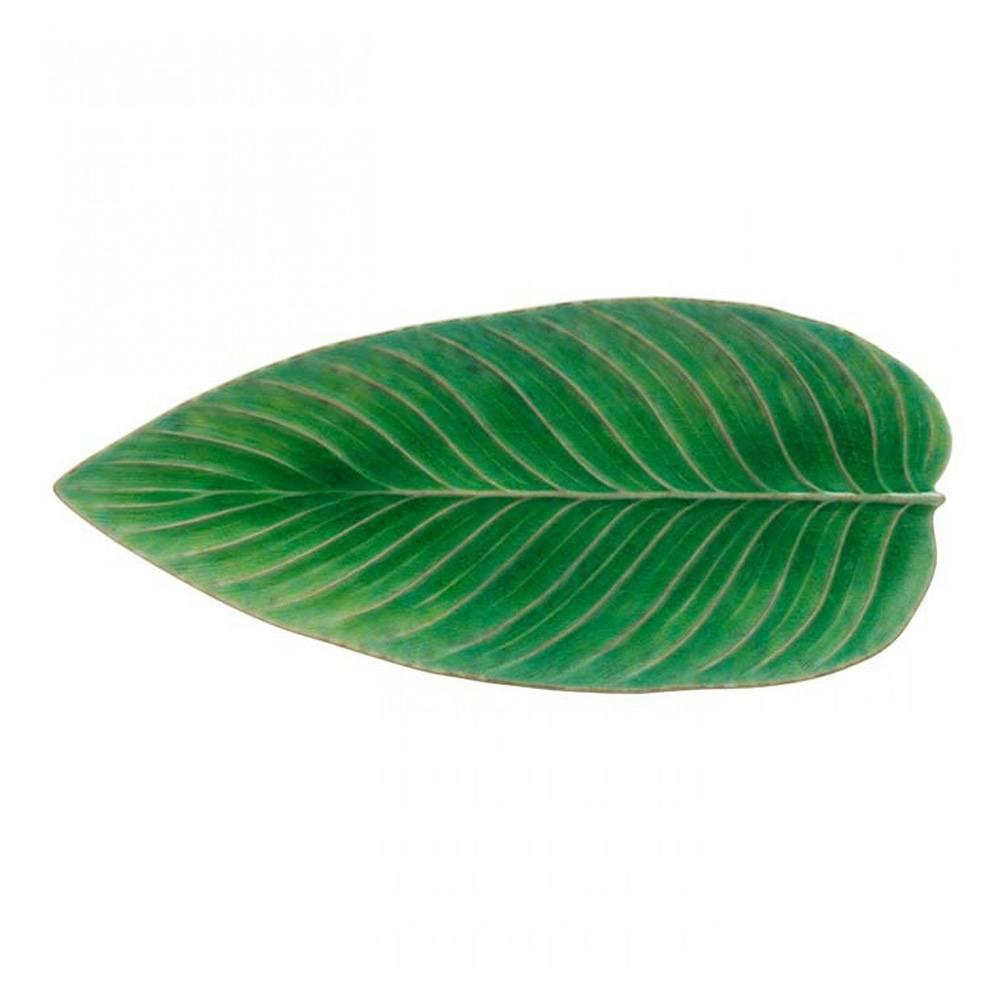 Блюдо Strelizia leaf 39,8х17,2 см Costa Nova Riviera зеленое - 1 фото