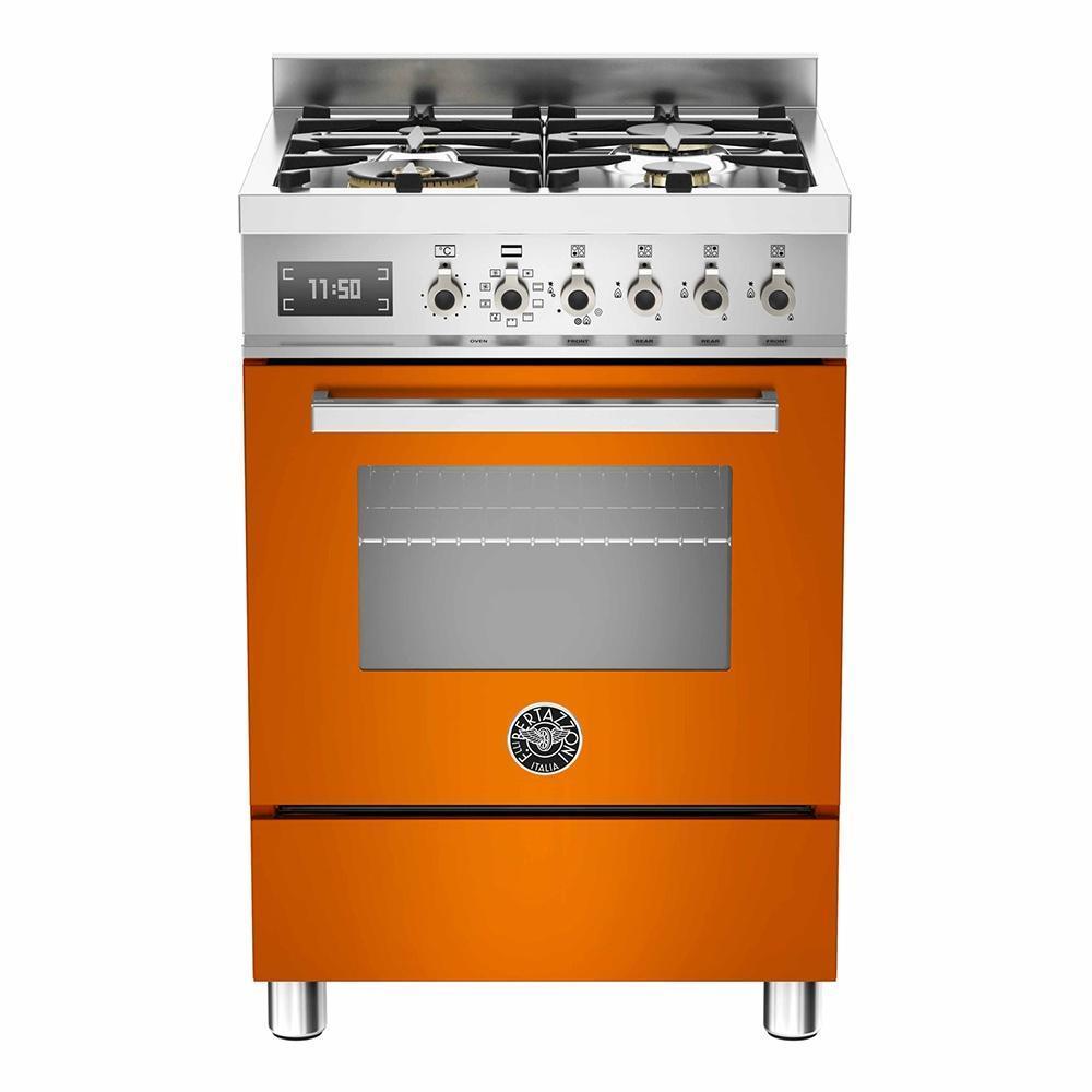 Газовая плита 59,5х60х89 см Bertazzoni Professional PRO60 4 MFE S ART  оранжевая