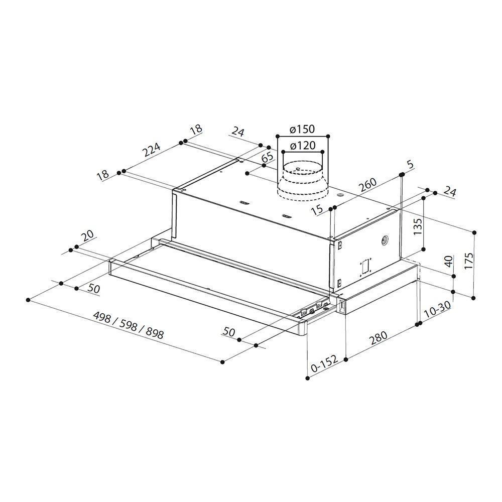 Встраиваемая вытяжка Faber Flexa w a 60