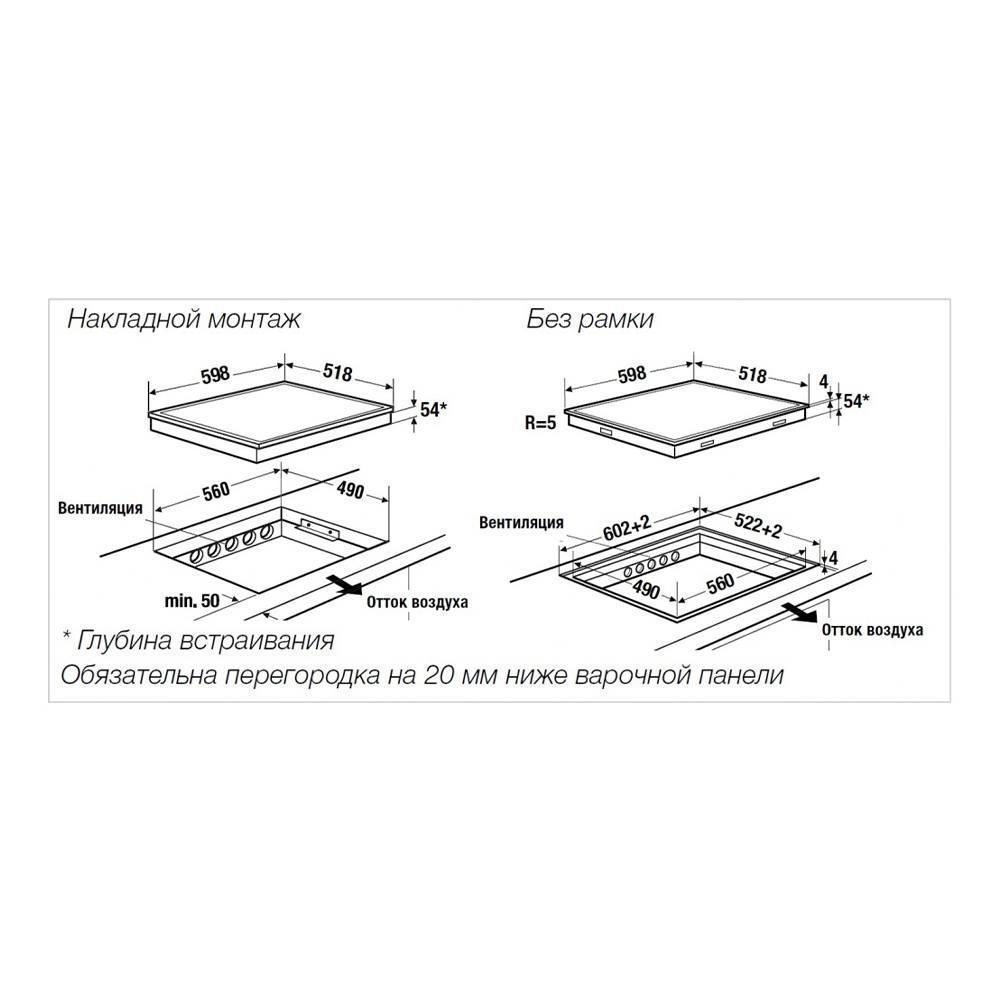 Индукционная варочная панель схема встраивания